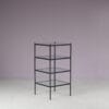 m27860 1950s Set of four stacking display tables in black metal with glass tops / Netherlands