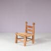 m27886 1950s Low fire side chair in oak wood with rush seat attributed to Charles Dudouyt, France