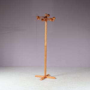 m27888 1970s Free standing pine wooden "ball" coat rack / Denmark