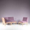 m27889 1980s Corner sofa GE280 in oak wood with fabric cushions / Hans J. Wegner / Getama, Denmark