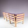 m27889 1980s Corner sofa GE280 in oak wood with fabric cushions / Hans J. Wegner / Getama, Denmark