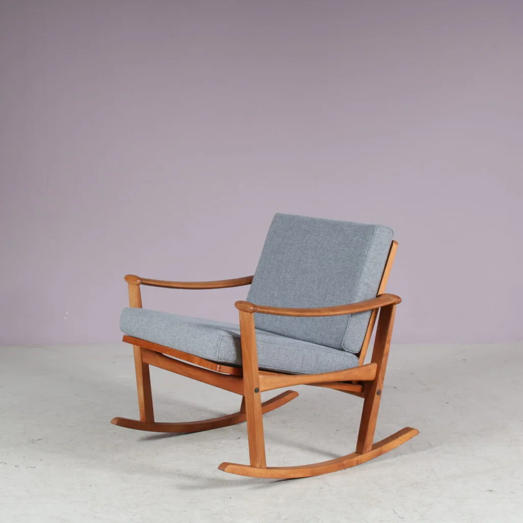 1960s Oak racking chair by M. Nissen for Pastoe, Netherlands