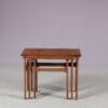 m27896 1950s Set of 3 nesting tables (interlocking) in teak Poul Hundevad Fabian, Denmark