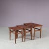 m27896 1950s Set of 3 nesting tables (interlocking) in teak Poul Hundevad Fabian, Denmark