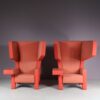 m27249 1990s Earchair in red fabric upholstered wood Jurgen Bey & Rianne Makkink Prooff, Netherlands