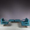 m27736 1960s 5 Unit Revolt sofa set on chrome metal base with new upholstery Poul Cadovius France & Son, Denmark