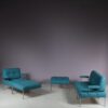 m27736 1960s 5 Unit Revolt sofa set on chrome metal base with new upholstery Poul Cadovius France & Son, Denmark