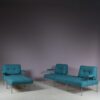 m27736 1960s 5 Unit Revolt sofa set on chrome metal base with new upholstery Poul Cadovius France & Son, Denmark