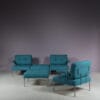 m27736 1960s 5 Unit Revolt sofa set on chrome metal base with new upholstery Poul Cadovius France & Son, Denmark