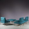 m27736 1960s 5 Unit Revolt sofa set on chrome metal base with new upholstery Poul Cadovius France & Son, Denmark