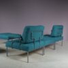 m27736 1960s 5 Unit Revolt sofa set on chrome metal base with new upholstery Poul Cadovius France & Son, Denmark