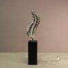 L3879 1980s Chrome Metal Sculpture with Light, Netherlands