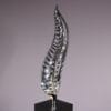 L3879 1980s Chrome Metal Sculpture with Light, Netherlands