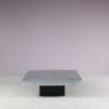 m27897 1970s Square coffee table with brushed aluminium top / Italy