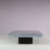 m27897 1970s Square coffee table with brushed aluminium top / Italy