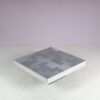 m27897 1970s Square coffee table with brushed aluminium top / Italy