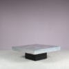 m27897 1970s Square coffee table with brushed aluminium top / Italy