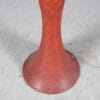 L5413 1970s Red ceramics floor lamp with round milk glass ball shade / Doria Leuchten, Germany