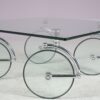 INC207 1980s Glass coffee table on glass wheels by Gae Aulenti for Fontana Arte, Italy