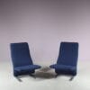 m27915-6 1970s Easy chair "Concorde" on aluminium base with blue upholstery / Pierre Paulin / Artifort, Netherlands