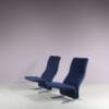 m27915-6 1970s Easy chair "Concorde" on aluminium base with blue upholstery / Pierre Paulin / Artifort, Netherlands