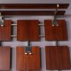 INC208 1950s Coat rack in teak wood with chrome hangers, Netherlands