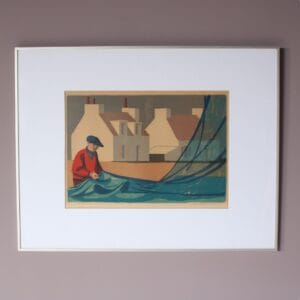 m21150 1950s Framed lithograph by Lars Norrman, Sweden