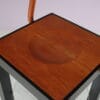 m27946 1980s Unique dressboy in black and teak wood with glass shelf Italy