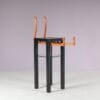 m27946 1980s Unique dressboy in black and teak wood with glass shelf Italy