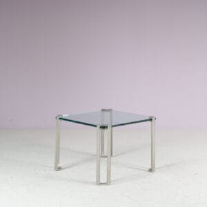 m27500 1970s Glass double top coffee table with brass details Peter Ghyczy Ghyczy, Netherlands