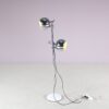 L5444 1970s Floor lamp with two chrome ball shades Netherlands