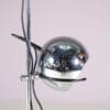 L5444 1970s Floor lamp with two chrome ball shades Netherlands
