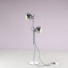L5444 1970s Floor lamp with two chrome ball shades Netherlands