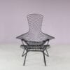 m27994 1960s Black metal wire bird chair with matching ottoman Harry Bertoia Knoll International, USA
