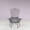 m27994 1960s Black metal wire bird chair with matching ottoman Harry Bertoia Knoll International, USA