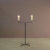 m27984 1950s XL cast iron Brutalist candle holders / Netherlands 