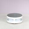 2506 2 (34) m28018 1970s Round white plastic space age coffee table with smoke glass top Erik van Buijtenen Nebu, Netherlands