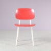 m28036 1950s Revolt chair on white metal base with red ciranol seat and back / Friso Kramer / Ahrend de Cirkel, Netherlands