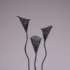 L5449 1950s Floor lamp with 3 black metal perforated hoods Mategot attributed France