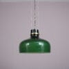 L5395 1960s Green glass with brass hanging lamp Holmegaard, Denmark