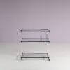 m27979 1960s Trolley in black metal with lucite frame and glass tops Germany