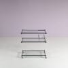 m27979 1960s Trolley in black metal with lucite frame and glass tops Germany