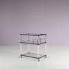 m27979 1960s Trolley in black metal with lucite frame and glass tops Germany