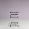 m27979 1960s Trolley in black metal with lucite frame and glass tops Germany