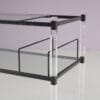 m27979 1960s Trolley in black metal with lucite frame and glass tops Germany