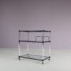 m27979 1960s Trolley in black metal with lucite frame and glass tops Germany