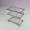 m27979 1960s Trolley in black metal with lucite frame and glass tops Germany