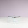 m28039 1970s Side table in glass with matt chrome edges / Gallotti & Radice / Italy
