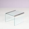 m28039 1970s Side table in glass with matt chrome edges / Gallotti & Radice / Italy