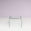 m28039 1970s Side table in glass with matt chrome edges / Gallotti & Radice / Italy